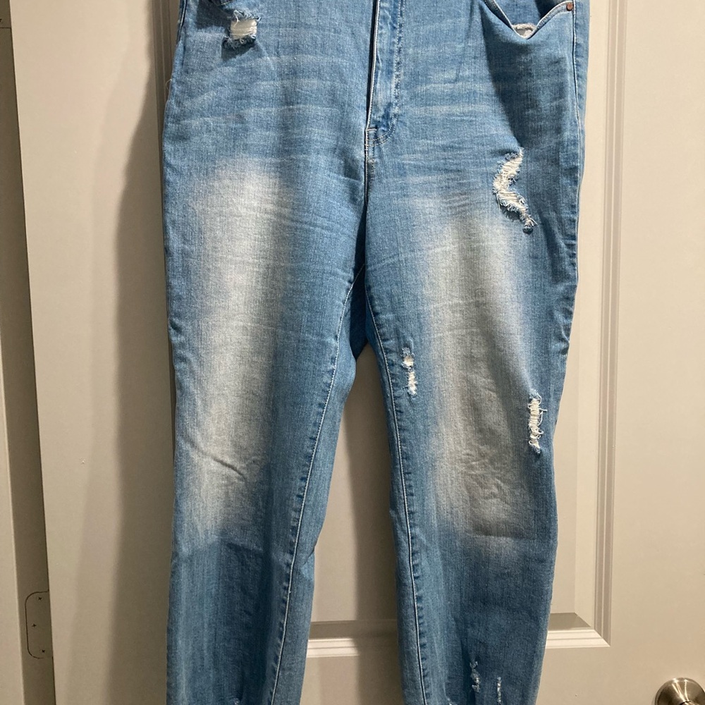 Distressed Blue Jeans